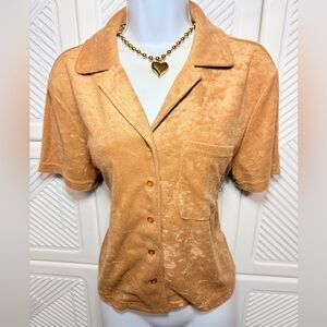 Tan Button-Up Women's Top